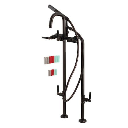 Aqua Vintage CCK8405DKL Freestanding Tub Faucet with Supply Line, Stop Valve, Oil Rubbed Bronze CCK8405DKL